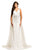 Johnathan Kayne - 8010 Crystal Embellished Caped Evening Gown in White