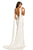 Johnathan Kayne - 8010 Crystal Embellished Caped Evening Gown in White