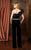 Colors Dress - 1772 Velvet Jumpsuit with Ruffled Detail in Black