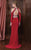 Colors Dress - 1774 Two Piece Beaded Halter Long Gown in Red