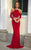 Colors Dress - 1774 Two Piece Beaded Halter Long Gown in Red