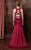 Colors Dress - 1778 Bedazzled V-neck Trumpet Dress in Red