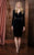 Colors Dress - 1779 Long Sleeve Velvet Sheath Dress in Black