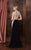 Colors Dress - 1781 Crystal Hourglass Evening Gown in Black and Neutral