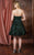 Colors Dress - 1782 Embellished Sweetheart Flocked Velvet Dress in Green