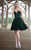 Colors Dress - 1782 Embellished Sweetheart Flocked Velvet Dress in Green