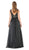 Poly USA - 8012 Embellished Lace Deep V-Neck Chiffon A-Line Dress In Black