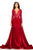 Johnathan Kayne - 8013 Embellished Lace Velvet Gown in Red