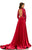 Johnathan Kayne - 8013 Embellished Lace Velvet Gown in Red