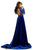 Johnathan Kayne - 8013 Embellished Lace Velvet Gown in Blue