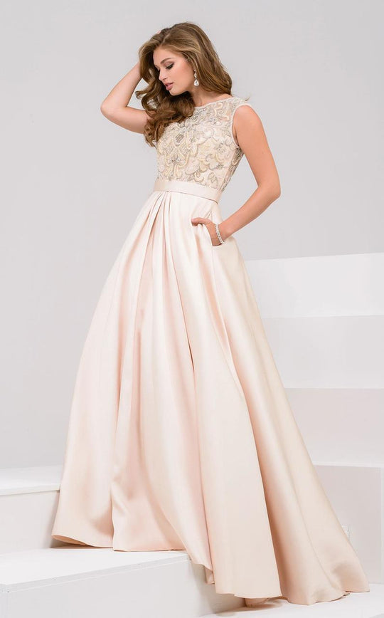 26976 Lace Illusion Bateau A-line Dress