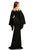 Johnathan Kayne - 8015 Mesh Off Shoulder Cape Evening Gown in Black
