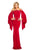 Johnathan Kayne - 8015 Mesh Off Shoulder Cape Evening Gown in Red