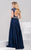 28925 Bedazzled Illusion Jewel A-line Dress