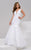31033 Feathered Deep V-neck Mermaid Dress