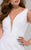 31033 Feathered Deep V-neck Mermaid Dress