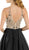 Poly USA - 8016 Beaded Illusion Halter Tiered Organza A-line Dress