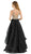 Poly USA - 8016 Beaded Illusion Halter Tiered Organza A-line Dress