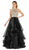 Poly USA - 8016 Beaded Illusion Halter Tiered Organza A-line Dress