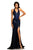 Johnathan Kayne - 8016 Embellished Halter Sheath Dress in Black and Blue