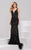 32369 Beaded Plunging V Neck Evening Gown