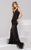 32369 Beaded Plunging V Neck Evening Gown