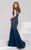 32725 Embellished Cap Sleeves Mermaid Gown