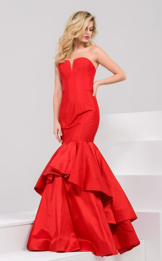 32901 Strapless Fitted Tiered Mermaid Gown