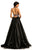 Johnathan Kayne - 8017 Sleeveless Halter Ballgown in Black and Pink