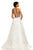 Johnathan Kayne - 8017 Sleeveless Halter Ballgown in White and Blue
