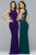 8018 Banded Cutout Jersey Sheath Gown