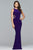 8018 Banded Cutout Jersey Sheath Gown