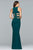 8018 Banded Cutout Jersey Sheath Gown