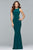 8018 Banded Cutout Jersey Sheath Gown