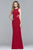 8018 Banded Cutout Jersey Sheath Gown