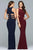 8018 Banded Cutout Jersey Sheath Gown