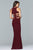 8018 Banded Cutout Jersey Sheath Gown