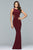 8018 Banded Cutout Jersey Sheath Gown