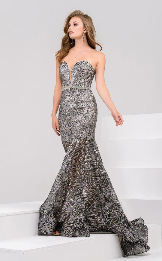 33231 Strapless Embellished Fitted Gown
