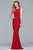 8019 Alluring Deep V Cut Side Panel Long Jersey Dress