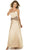 Alexia Designs - 802 Two Tone Prima Satin A-line Dress In Neutral and Brown
