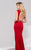 36132 Ruched High Neck Sheath Dress