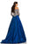 Johnathan Kayne - 8020 Embroidered Off Shoulder Ballgown in Blue and Gold