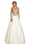 Johnathan Kayne - 8020 Embroidered Off Shoulder Ballgown in White and Gold