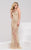 36554 Sequined Halter Sheath Dress