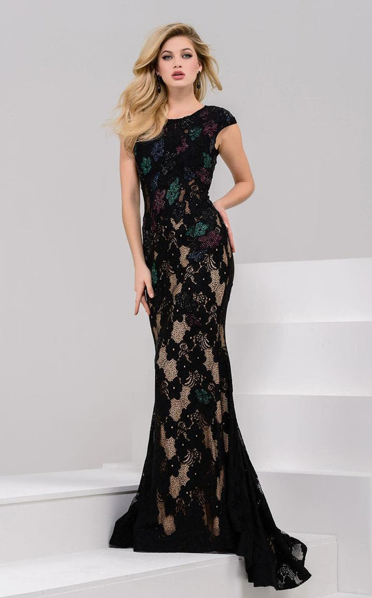 36625 Scoop Neckline Lace Evening Gown