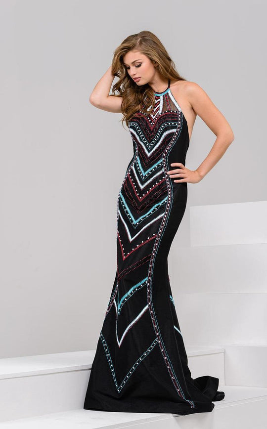 36670 Halter Neck Mermaid Evening Gown