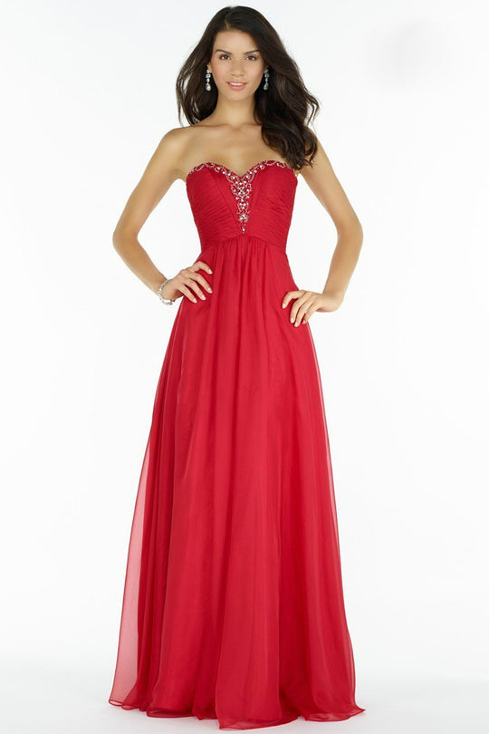 Alyce Paris Prom Collection - Long Chiffon Prom Dress with Ruched Bodice 8022