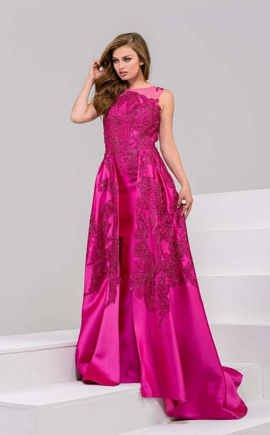 37540 Embellished Sleeveless A Line Evening Gown