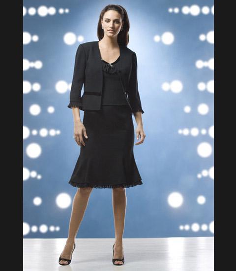 Daymor Couture - Embellished V-Neck Sheath Dress 8025 in Black